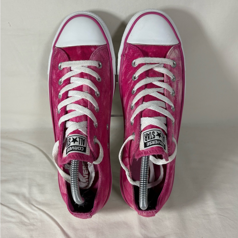 Converse All Star Bright Pink Tie Dye Lace Up Unisex Sneakers SZ M's 8/W's 10 - Picture 5 of 12
